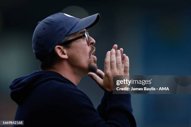 Joey Barton the head coach / manager of Bristol Rovers during the Sky Bet League One match between Shrewsbury Town and Bristol Rovers at The Croud...