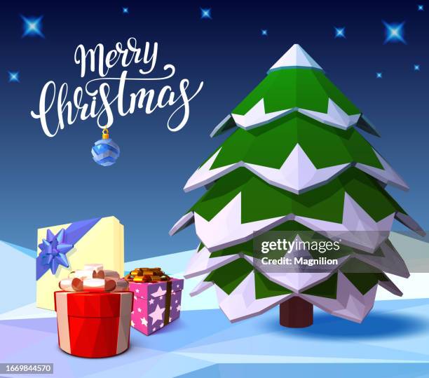 christmas backgrounds with christmas trees and gift boxes - glowing box stock illustrations