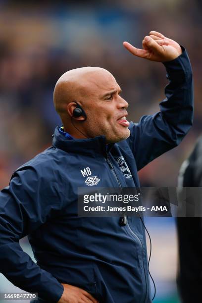 Marcus Bignot the assistant head coach of Shrewsbury Town during the Sky Bet League One match between Shrewsbury Town and Bristol Rovers at The Croud...