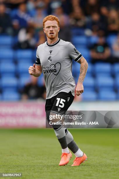 Ryan Woods of Bristol Rovers during the Sky Bet League One match between Shrewsbury Town and Bristol Rovers at The Croud Meadow on September 16, 2023...