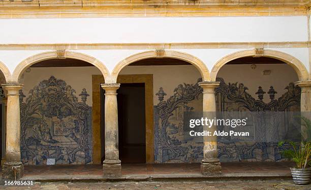 brazil, olinda, monastery of sao francisco - azulejos foto e immagini stock