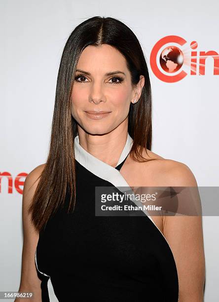 Actress Sandra Bullock arrives at a Twentieth Century Fox presentation to promote the upcoming film "The Heat" at Caesars Palace during CinemaCon,...