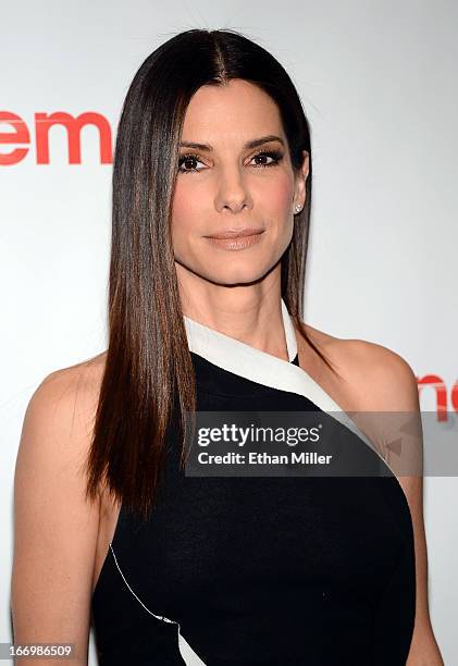 Actress Sandra Bullock arrives at a Twentieth Century Fox presentation to promote the upcoming film "The Heat" at Caesars Palace during CinemaCon,...