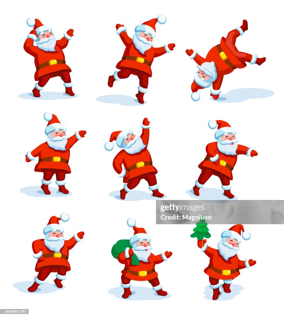 Dancing Santa Image Dancing Santa Claus Set High-Res Vector Graphic - Getty Images