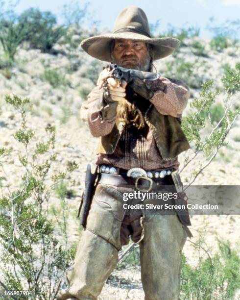 American singer-songwriter and actor Willie Nelson in the title role of 'Barbarosa', directed by Fred Schepisi, 1982.