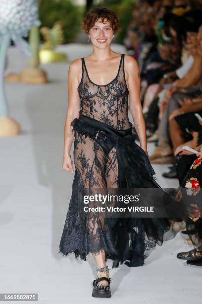 Model walks the runway during the Collina Strada Ready to Wear Spring/Summer 2024 fashion show as part of the New York Fashion Week on September 08,...