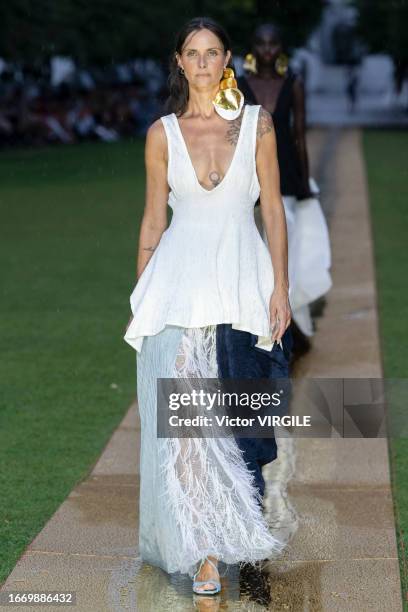 Tasha Tilberg walks the runway during the Prabal Gurung Ready to Wear Spring/Summer 2024 fashion show as part of the New York Fashion Week on...