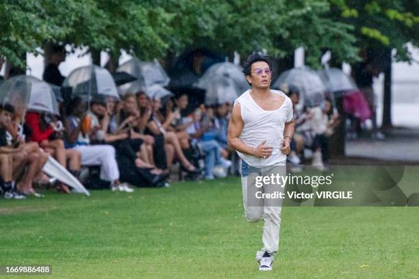 Fashion designer Prabal Gurung walks the runway during the Prabal Gurung Ready to Wear Spring/Summer 2024 fashion show as part of the New York...