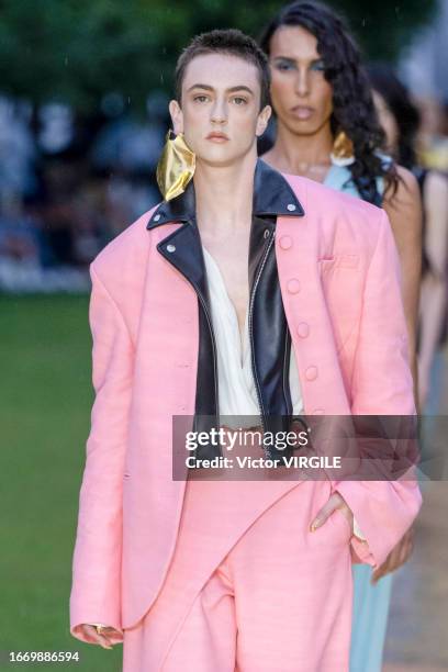 Model walks the runway during the Prabal Gurung Ready to Wear Spring/Summer 2024 fashion show as part of the New York Fashion Week on September 8,...