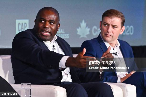 Shadow foreign secretary for the Labour Party of the United Kingdom, David Lammy, speaks as Andrew Furey, premier of Newfoundland and Labrador in...