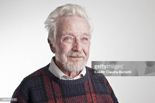 old happy man looking far away - 70 79 years stock pictures, royalty-free photos & images