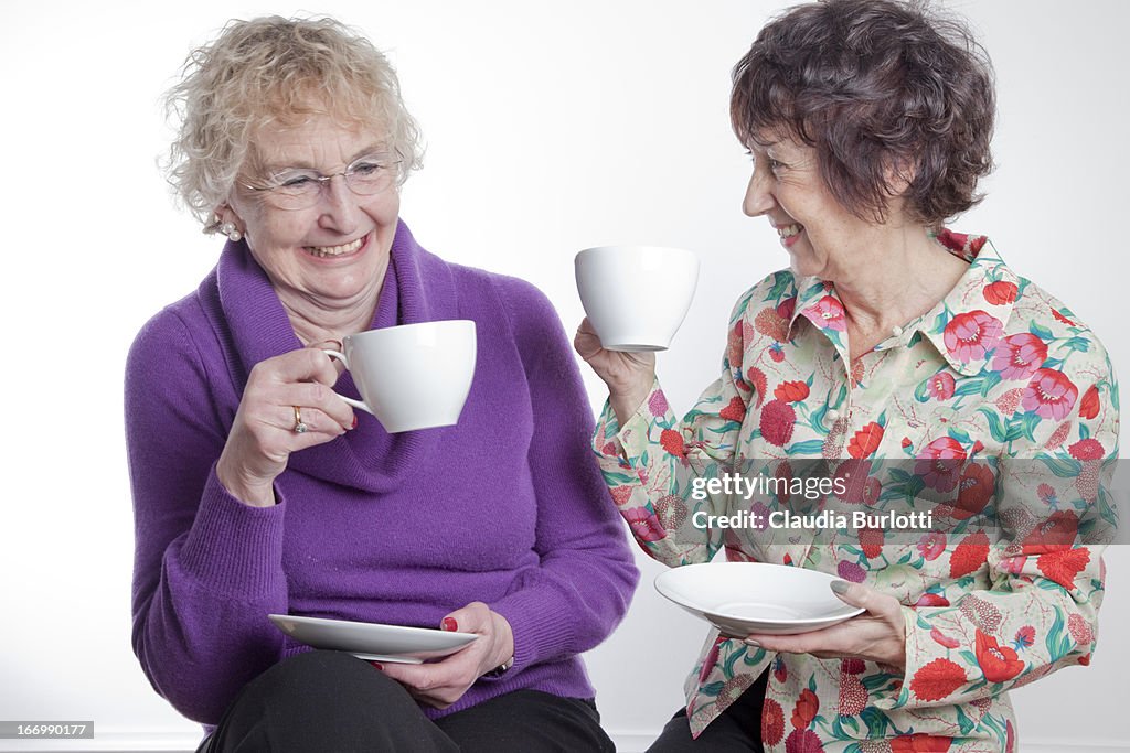 Happy Ladies Having Tea