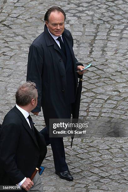 Aidan Barclay arrives prior to the Ceremonial funeral of former British Prime Minister Baroness Thatcher at St Paul's Cathedral on April 17, 2013 in...