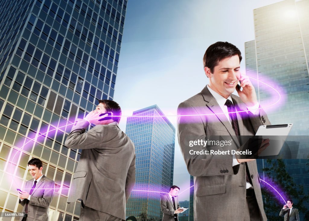 Man Using Technology Multiple Shots Of Business Man Using Technology High-Res Stock Photo ...