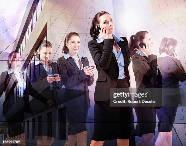 multiple images of business woman - multiple images stock pictures, royalty-free photos & images