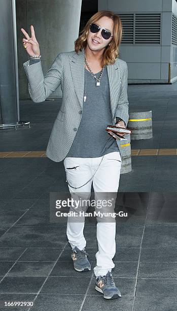 South Korean actor Jang Keun-Suk is seen upon arrival at Incheon International Airport on April 19, 2013 in Incheon, South Korea.