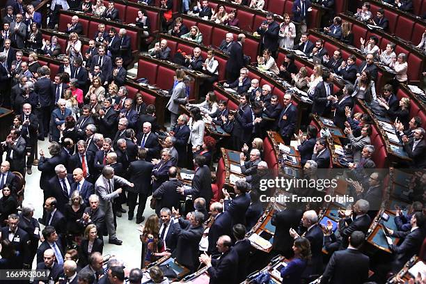 View of the Italian Chamber of Deputies as Parliament votes for President of Republic on April 19, 2013 in Rome, Italy. More than 1,000 politicians...