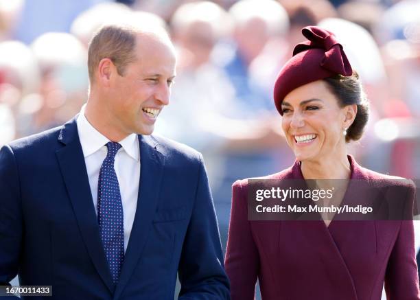 Prince William, Prince of Wales and Catherine, Princess of Wales attend a service to commemorate the life of Her Late Majesty Queen Elizabeth II at...