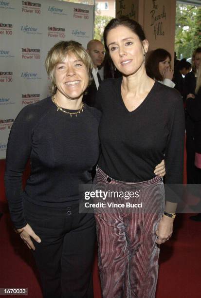 Producer Sarah Green and director Julie Taymor of the film "Frida" attend the Hollywood Reporters' Annual Women In Entertainment: Power 100 Breakfast...