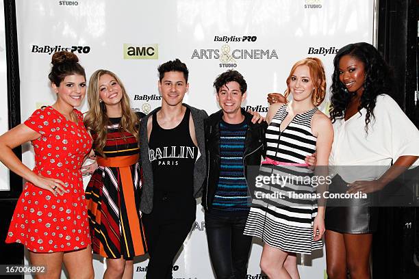 Molly Tarlov, Sasah Pieterse, Michael J. Willett, Paul Iacono, Andrea Bowen, and Xosha Roquemore attend BaByliss PRO Arts & Cinema Studio Press-Day...