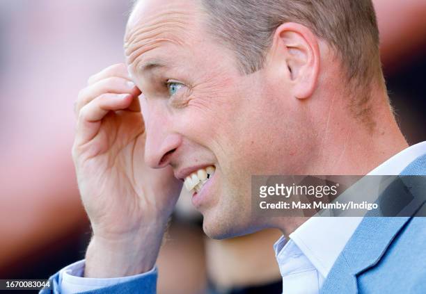 Prince William, Prince of Wales visits Bournemouth AFC's Vitality Stadium to hear about the Premier League football club's work within the community...
