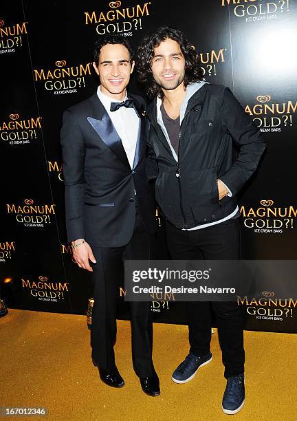 Fashion designer Zac Posen and actor Adrian Grenier attend the screening of "As Good As Gold" during the 2013 Tribeca Film Festival at Gotham Hall on...