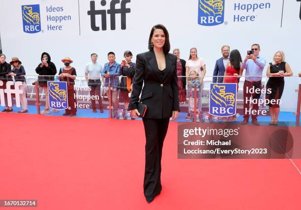 Neve Campbell attends the "Swan Song" premiere during the 2023 Toronto International Film Festival at Roy Thomson Hall on September 09, 2023 in...