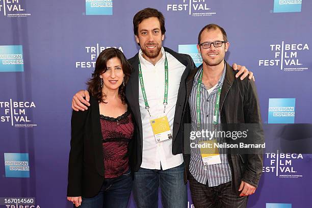 Screenwriter Linda Davis, filmmaker Dan Krauss, and screenwriter Lawrence Lerew attend "The Kill Team" Premiere during the 2013 Tribeca Film Festival...