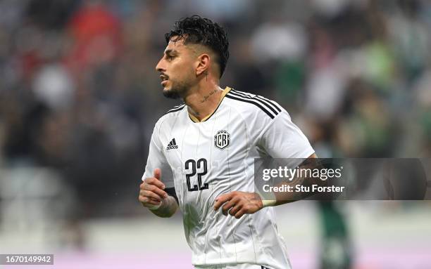 Ronald Matarrita of Costa Rica in action during the International Friendly match between Saudi Arabia and Costa Rica at St James' Park on September...