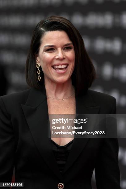 Neve Campbell attends the "Swan Song" premiere during the 2023 Toronto International Film Festival at Roy Thomson Hall on September 09, 2023 in...