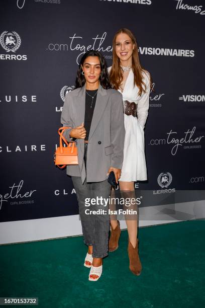 Valentina Maceri and Alana Siegel attend the .comTogether Girlbosses event by .comTessa on September 7, 2023 in Tegernsee, Germany.