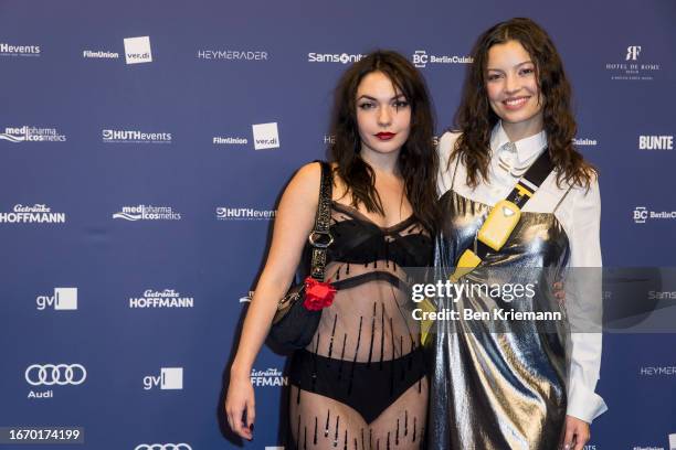 Emma Drogunova and Vivien Koenig attend the Deutscher Schauspielpreis 2023 at Spindler & Klatt on September 15, 2023 in Berlin, Germany.