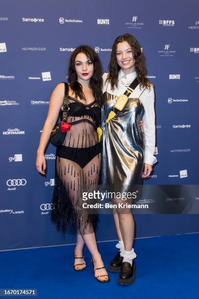 Emma Drogunova and Vivien Koenig attend the Deutscher Schauspielpreis 2023 at Spindler & Klatt on September 15, 2023 in Berlin, Germany.