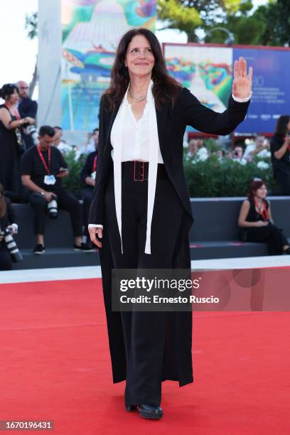 Laura Poitras attends a red carpet ahead of the closing ceremony at the 80th Venice International Film Festival on September 09, 2023 in Venice,...