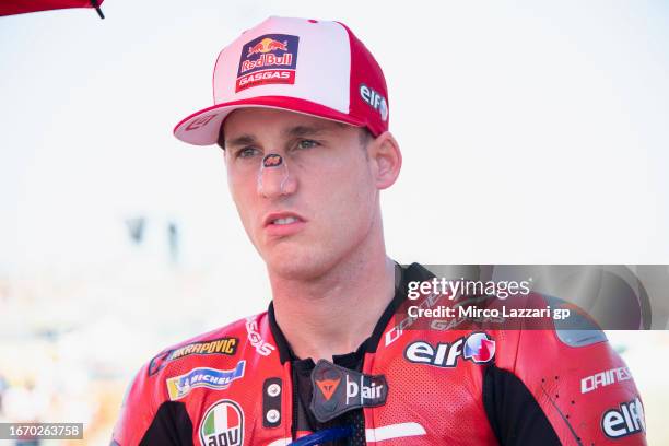 Pol Espargaro of Spain and GasGas Factory Racing Tech3 prepares to start on the grid during the MotoGP Of San Marino - Sprint at Misano World Circuit...