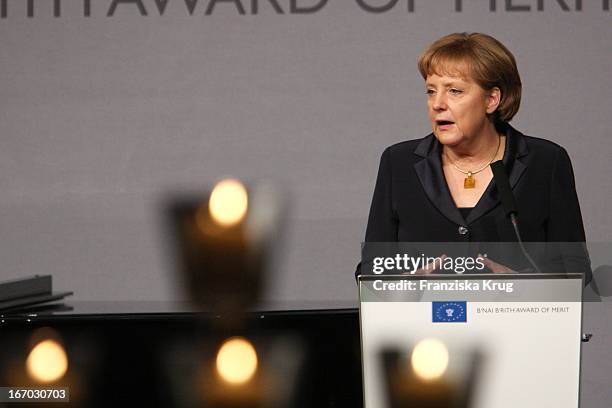 Bundeskanzlerin Angela Merkel Bei Der Verleihung Des "B'Nai B'Rith Europe Award Of Merit" Im Mariott Hotel In Berlin Am 110308 .