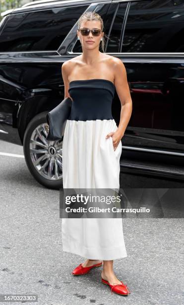 Sofia Richie is seen arriving to the Proenza Schouler show during New York Fashion Week at Phillips Auction House on September 09, 2023 in New York...