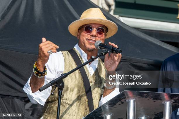 Howard Hewett of Shalamar attends the unveiling of The Music Walk Of Fame 2023 at Camden on September 09, 2023 in London, England.