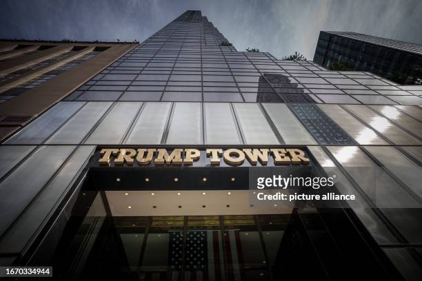 September 2023, USA, New York: The Trump Tower on 5th Avenue in Manhattan. Photo: Michael Kappeler/dpa