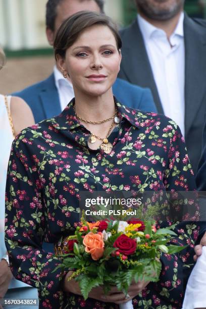 Princess Charlene of Monaco attends the traditional Monaco picnic on September 09, 2023 in Monaco, Monaco.