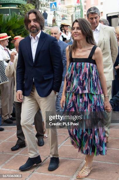 Dimitri Rassam and Charlotte Casiraghi-Rassam attend the traditional Monaco picnic on September 09, 2023 in Monaco, Monaco.