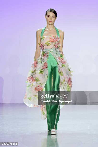 Model walks the runway at the Son Jung Wan fashion show during New York Fashion Week The Shows at Gallery at Spring Studios on September 09, 2023 in...