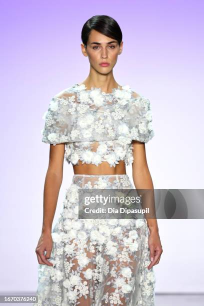 Model walks the runway at the Son Jung Wan fashion show during New York Fashion Week The Shows at Gallery at Spring Studios on September 09, 2023 in...