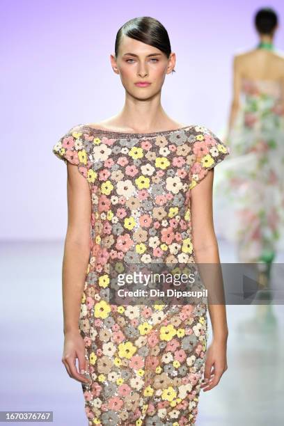 Model walks the runway at the Son Jung Wan fashion show during New York Fashion Week The Shows at Gallery at Spring Studios on September 09, 2023 in...