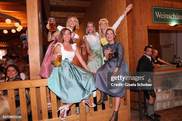 Nele Kiper, Olga Loeffler, Kinga Mathe, Jennifer Knäble, Laura Osswald during the annual Wiesn opening event "Breakfast at Tiffany" at...