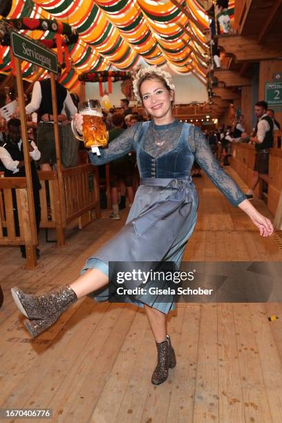 Laura Osswald during the annual Wiesn opening event "Breakfast at Tiffany" at Schützenfestzelt on September 16, 2023 in Munich, Germany.