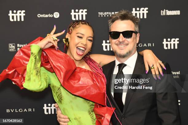 Sho Madjozi and John Barker attend the "Death of a Whistle Blower" premiere during the 2023 Toronto International Film Festival at TIFF Bell Lightbox...