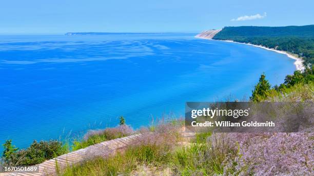 empire bluff trail sleeping bear dunes - michigan stock pictures, royalty-free photos & images