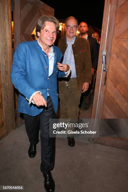 Michael Käfer, Prince Albert II. Von Monaco during the 188th Oktoberfest opening at Käferzelt on September 16, 2023 in Munich, Germany.