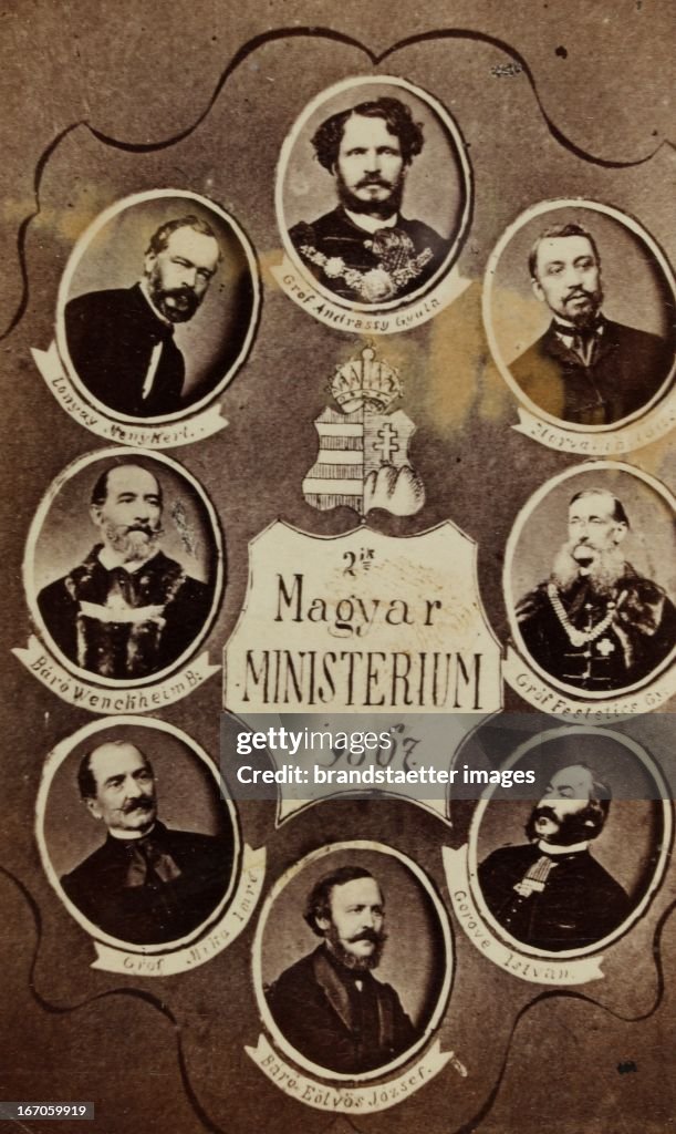 Magyar Ministry 1867 - Royal Hungarian Ministry 1867: From Top Clockwise: Gyula (Julius) Count Andrássy Of Csík-Szent Kiraly And Kraszna-Horka (1823-1890). Prime Minister - Boldizs�ár Horváth (1822-1898). Minister Of Justice - György (George) Count Las